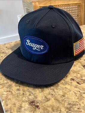 Seager Navy SnapBack with American Flag
